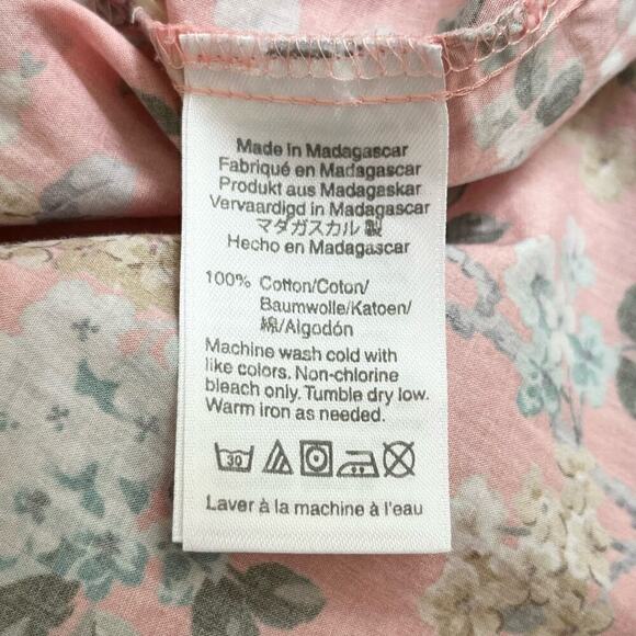 J.Crew Liberty Fabric Josephine Pink Floral Ruffle Popover Shirt Blouse, Size 10 - Picture 13 of 14